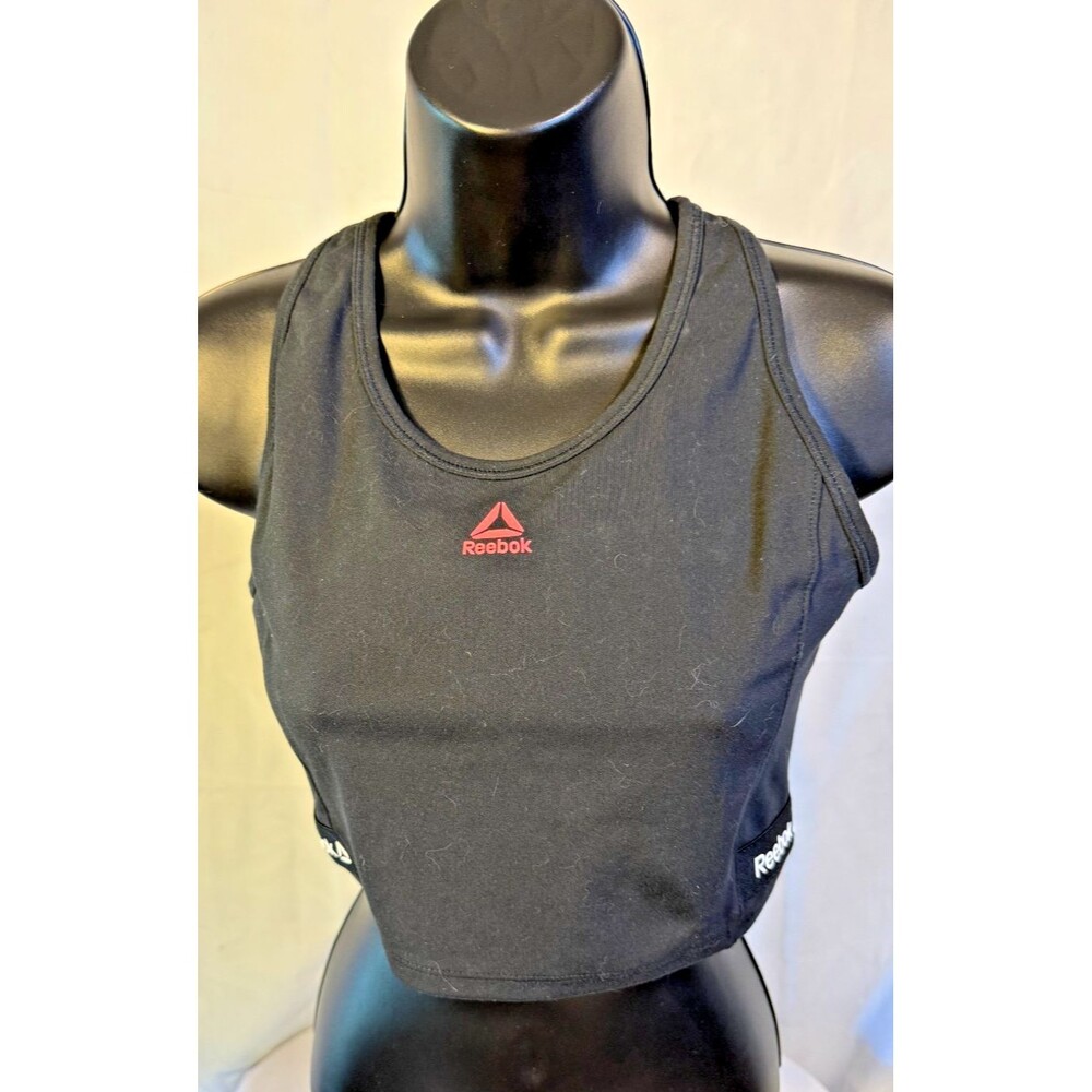Reebok Women's XXL 18 Black Basic Sports Bra Top Firm Support Running Gym